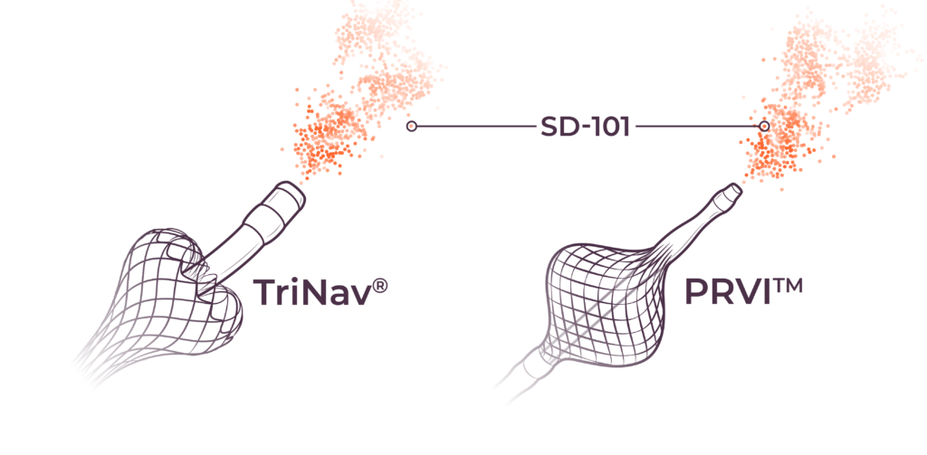 Illustration of the devices based on TriSalus’ Pressure-enabled Drug Delivery method.